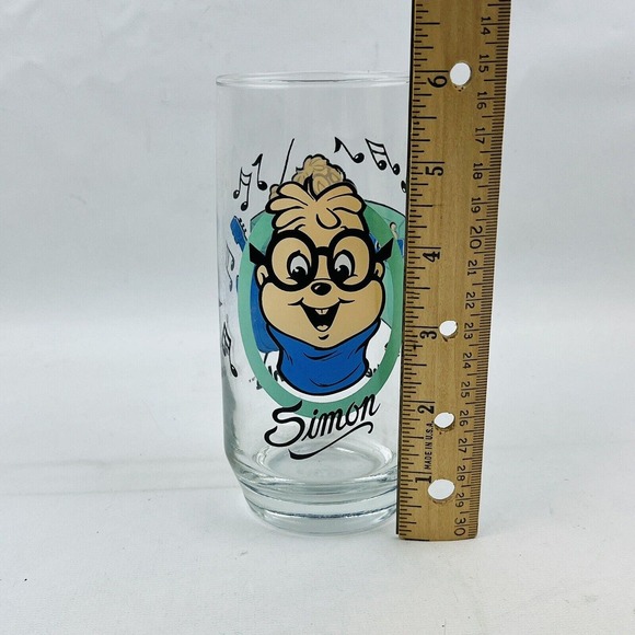 Vintage The Chipmunks Simon Drinking Glass Tumbler 1985 Bagdasarian Productions - Picture 6 of 7
